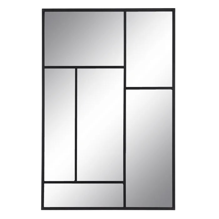 Espejo grande ventana de metal negro 71x180 OSCAR